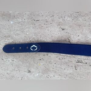 Kids Navy Evoshield Baseball Elastic Belt with Leather Trim